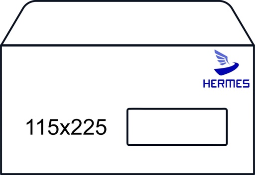 [F61359D] C/500u. Sobre 115x225 hermes vt. Derecha autopega.