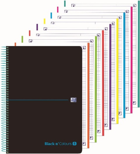 [400088489] Cuaderno espiral TP Oxford Black'n'Colors EB8 A4 160H 5x5