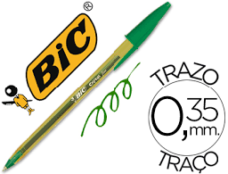 Boligrafo Bic cristal naranja verde