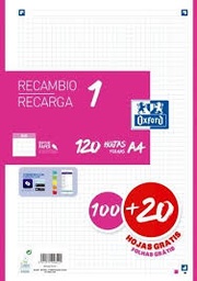 [400174181] Recambio 5x5 Oxford A4 120hojas 90gr Rosa fucsia