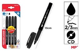[PE511-03] Marcadores permanentes color negro - Pack ahorro Blíster 4  MP