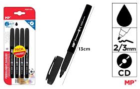 [PE511-03] Marcadores permanentes color negro - Pack ahorro Blíster 4  MP