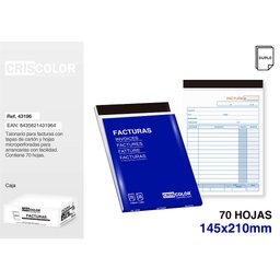 [43196] Talonario Facturas Duplicado 35 juegos 145x210mm - CRISCOLOR