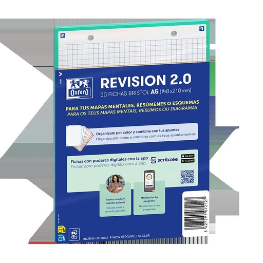 [400198780] FICHAS REVISION 2.0 OXF A5 2T 30F 5X5 ICE MINT