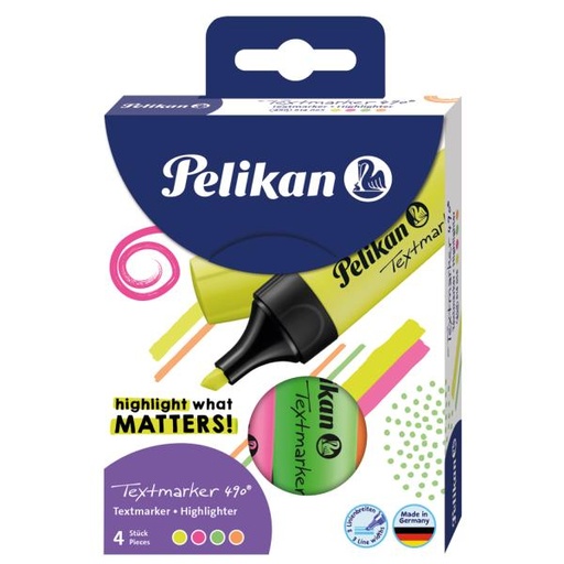 [400195732] Fluorescente Pelikan 490, colores surtidos, 6 unid