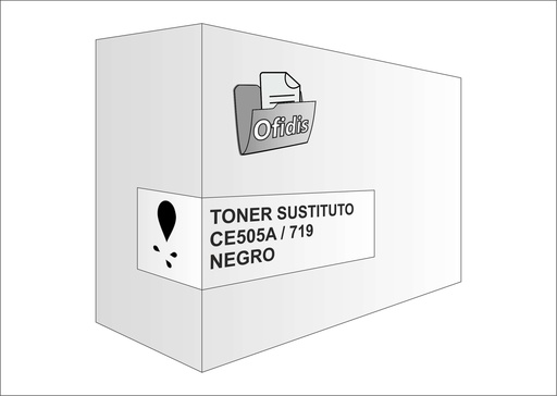 [CE505A] Tóner sustituto hp ce505a / canon 719 negro