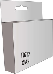 [T0712] Cartucho tinta compatible Epson t0712 cian