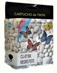 [CLI571BK] Cartucho tinta compatible canon cli571bk negro foto