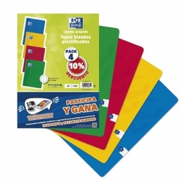 [400043862] 4 libretas Oxford grapadas 10%dto. A4 48h. 4x4 c/m