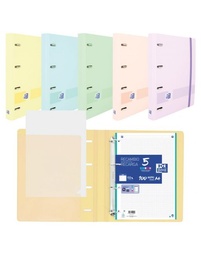 [400146175] Carpeta 4 anillas tp pastel +recambio 5c pastel A4+ 100h 5x5